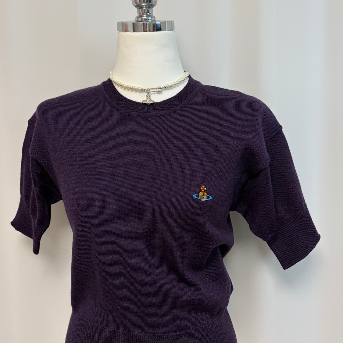 비비안웨스트우드 임포트 퍼플 반팔 니트 상품이미지3