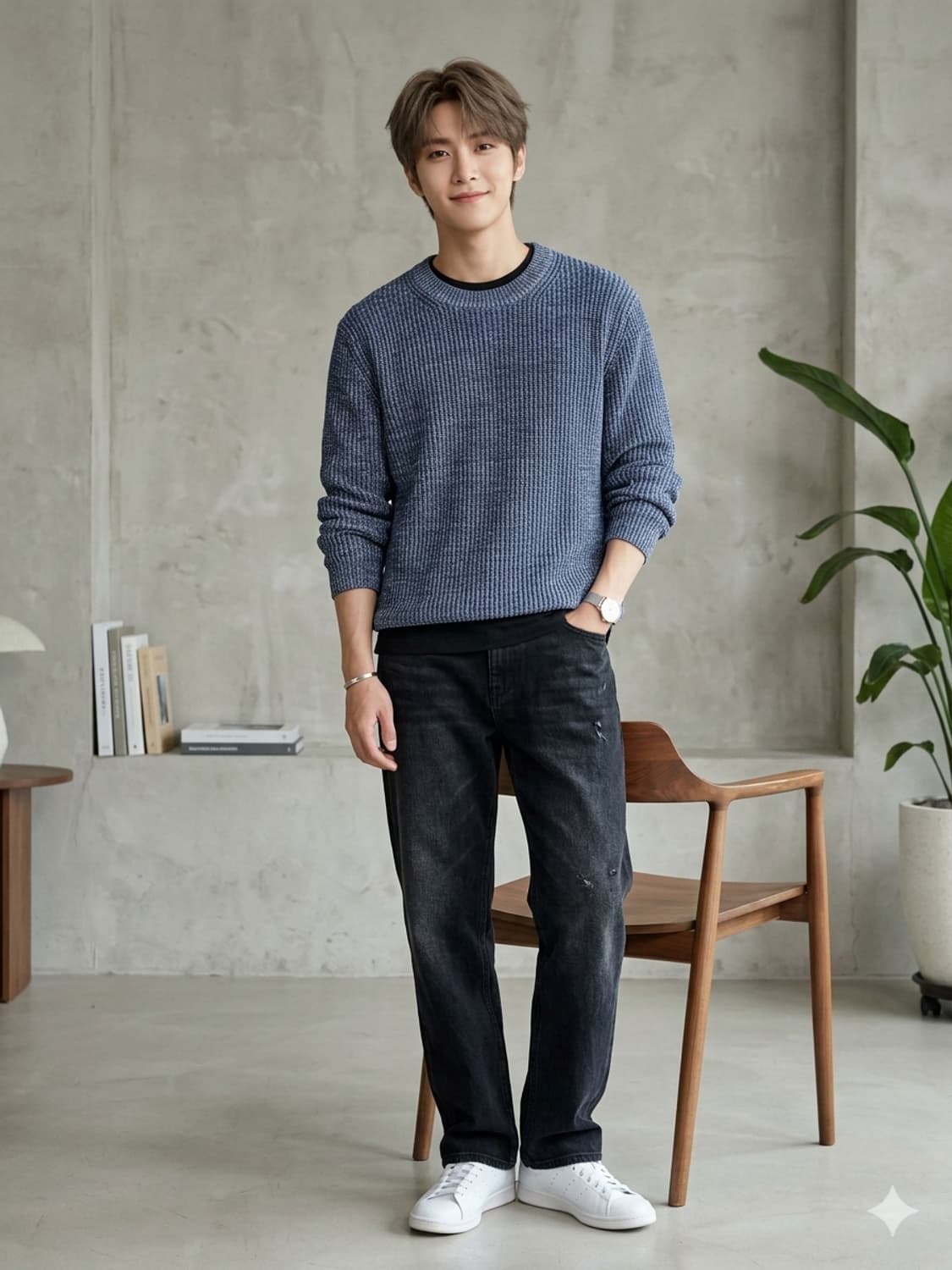 COS 코스 레귤러핏 텍스처 믹스 니트 상품이미지1