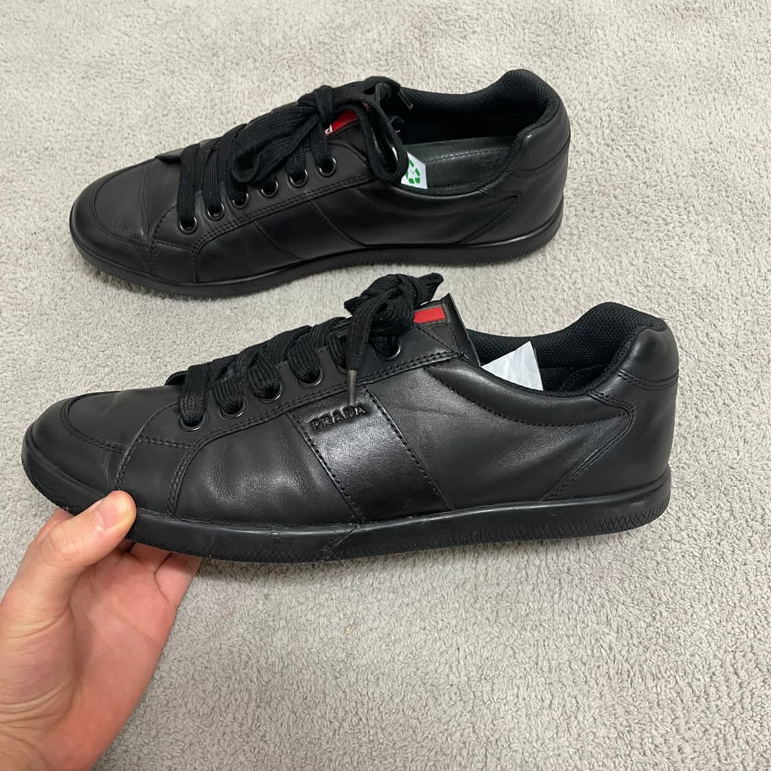 275) 프라다 스포츠 사이드 로고 레더 스니커즈 신발 상품이미지2