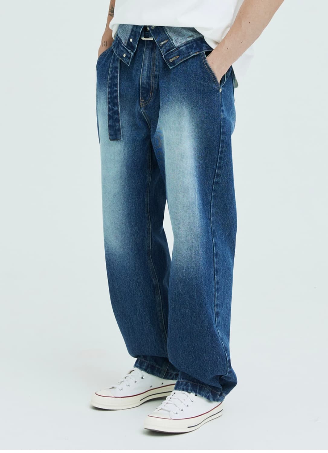 신앤리 디테쳐블 더블데님팬츠 상품이미지1