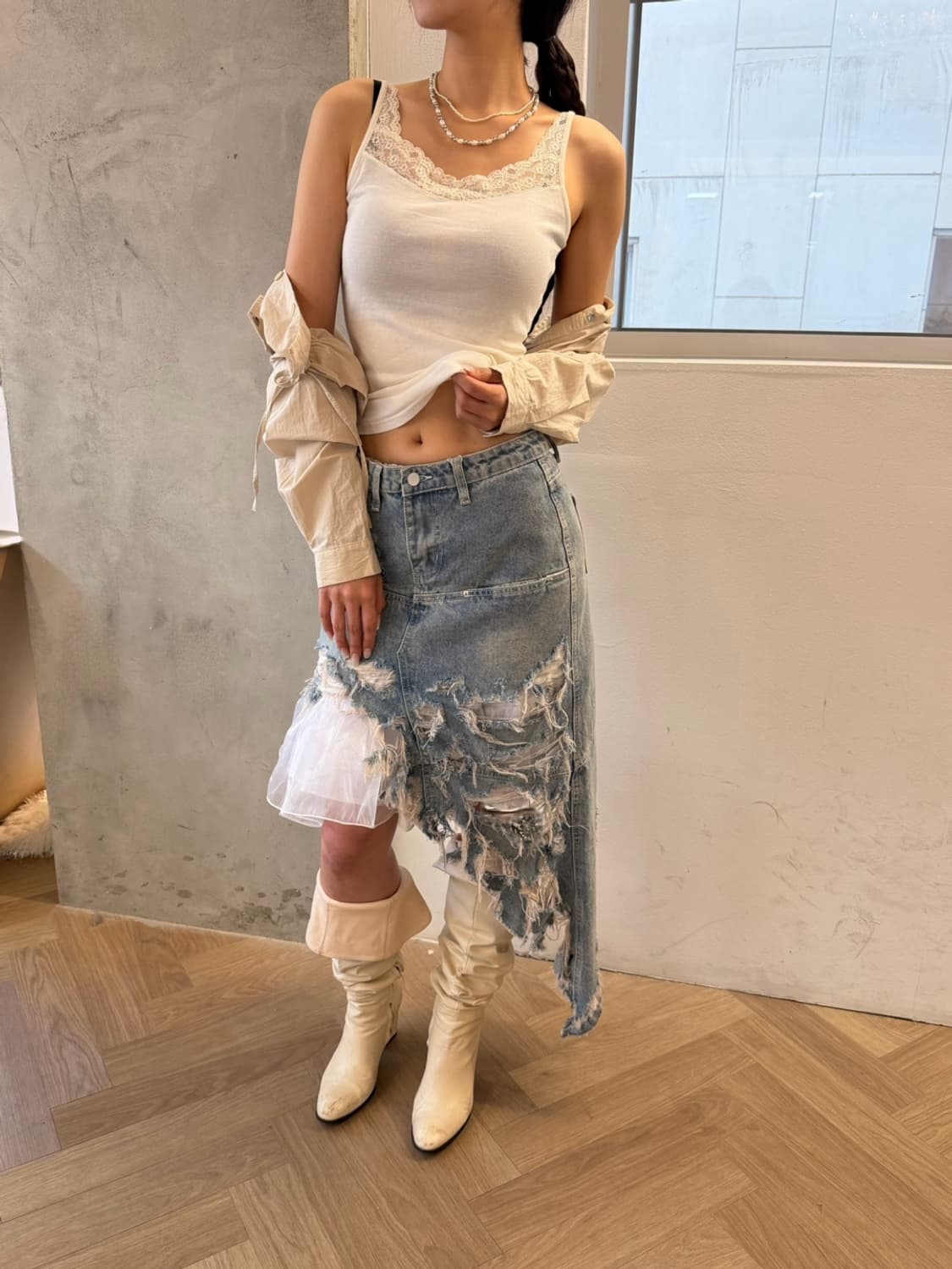 reworked denim skirt 상품이미지2