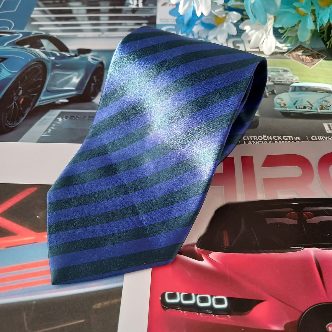 폴 스미스 실크 블루 스트라이프 넥타이 9.6cm A+등급 A19236
 상품이미지4