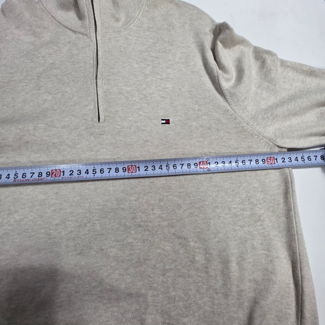 0753 [타미힐피거] 남성 코튼 반집업 긴팔 니트 L 상품이미지3