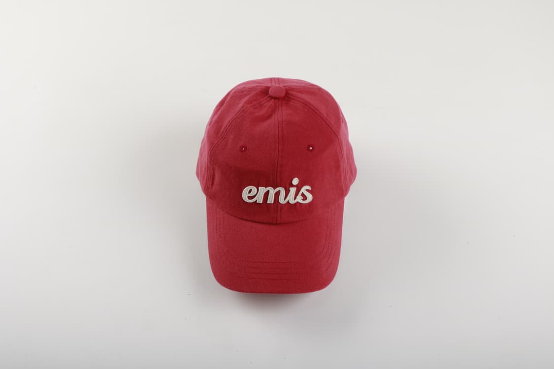 이미스 아플리케 레드 볼캡 모자 상품이미지1