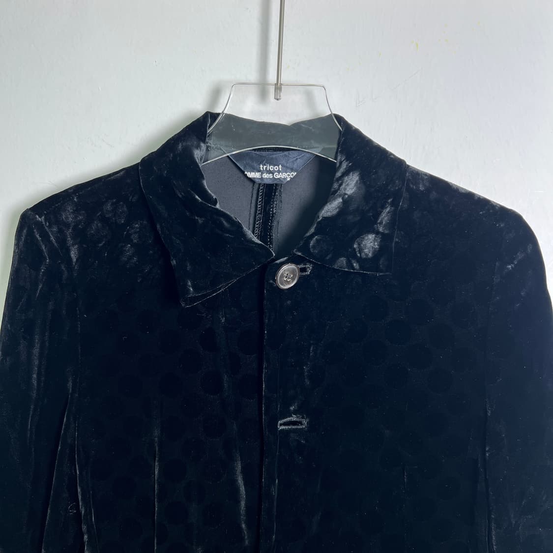 CDG 꼼데가르송 트리콧 블랙 벨벳 자켓  상품이미지4