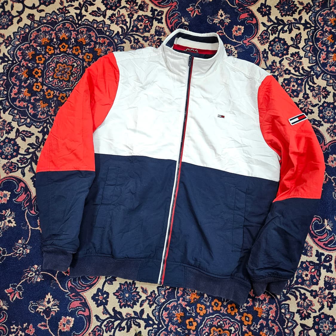 타미힐피거 아메리칸 오리지널 컬러블럭 점퍼 L size 상품이미지1