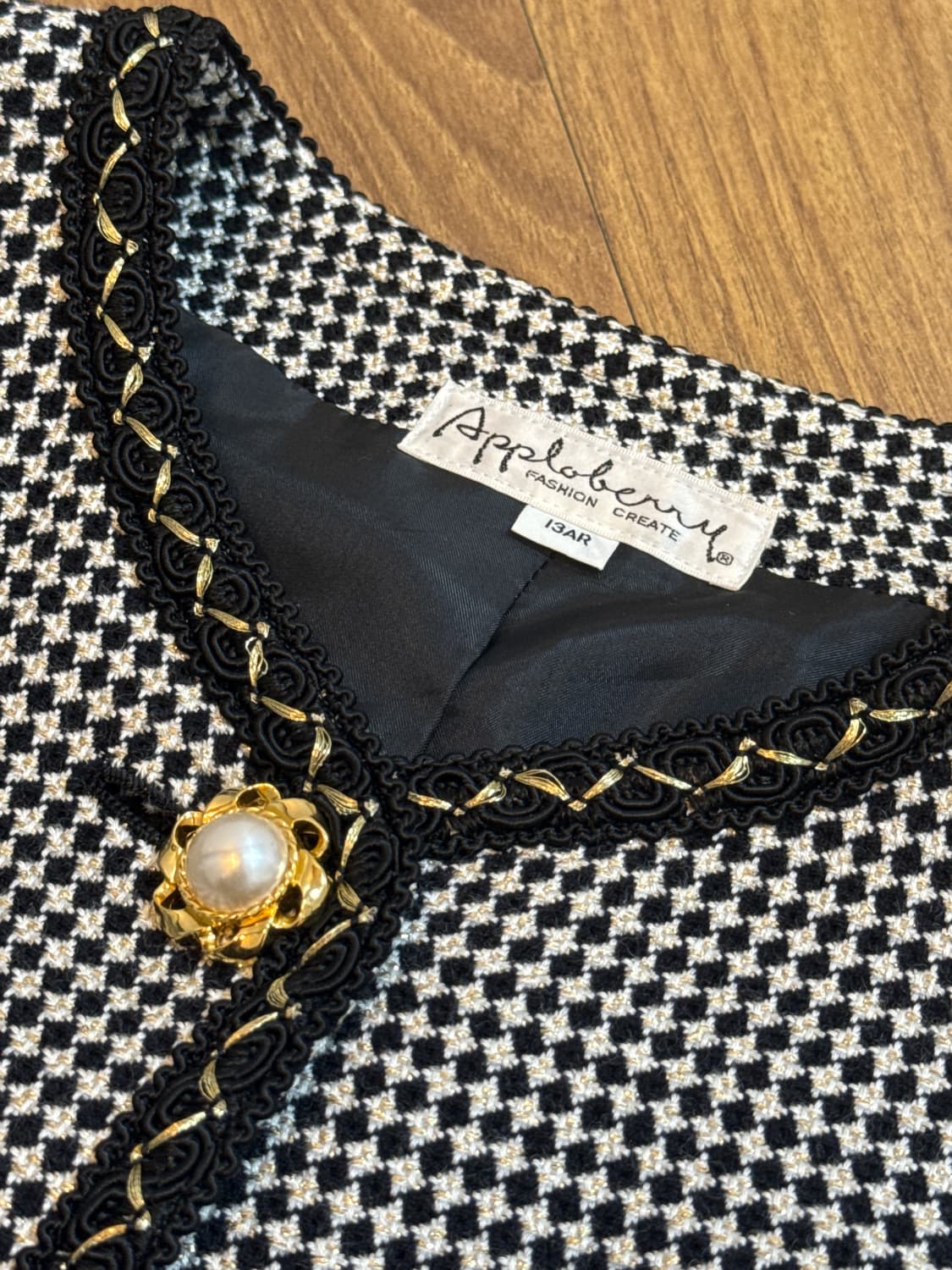 일본 Appolberry 트위드 자켓 빈티지 갸루  상품이미지3