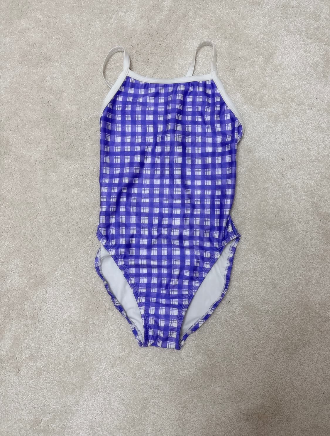 [한정판/새제품] 배럴 아쿠아 글렌체크 브이백 수영복 (퍼플) 상품이미지7