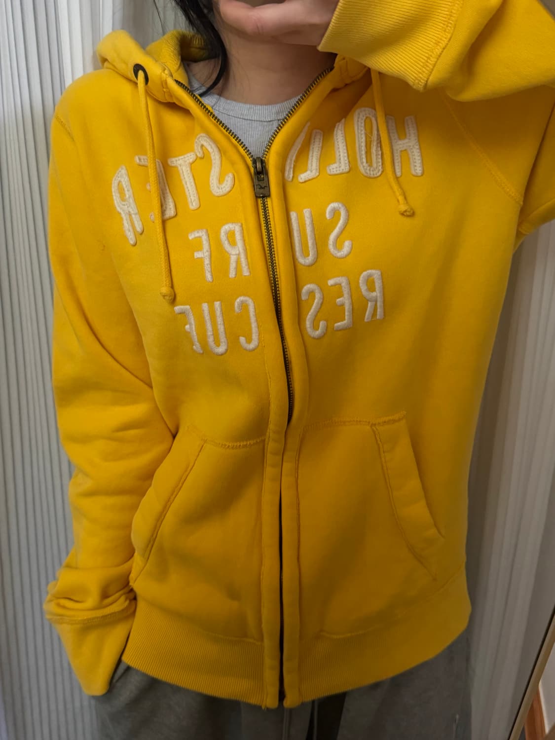 홀리스터 노랑 후드집업 m 상품이미지1