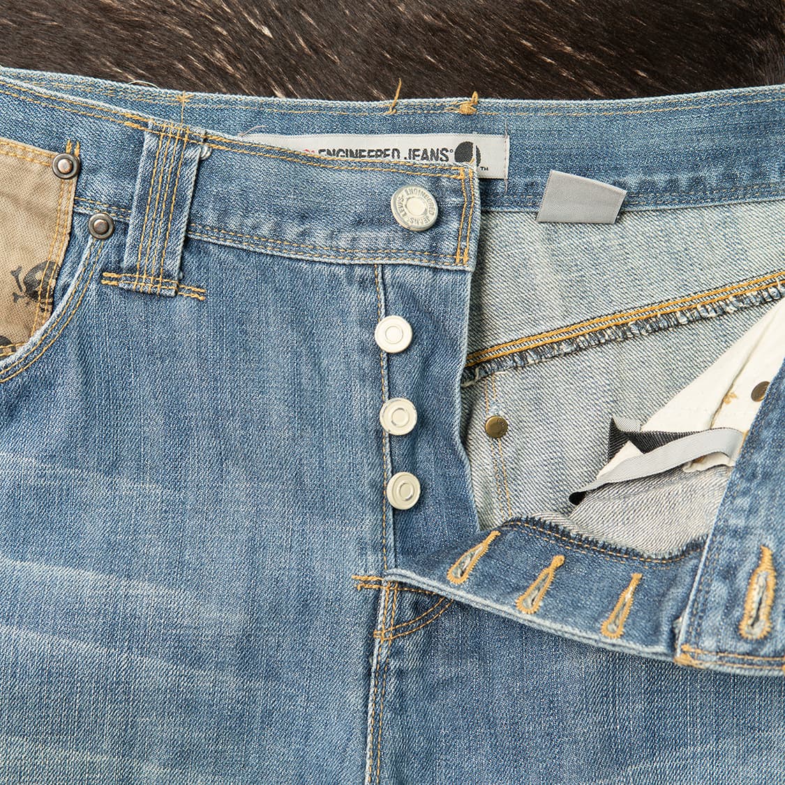 [35] 00s 리바이스 엔지니어드진 데님팬츠 스컬패턴 포켓 상품이미지6