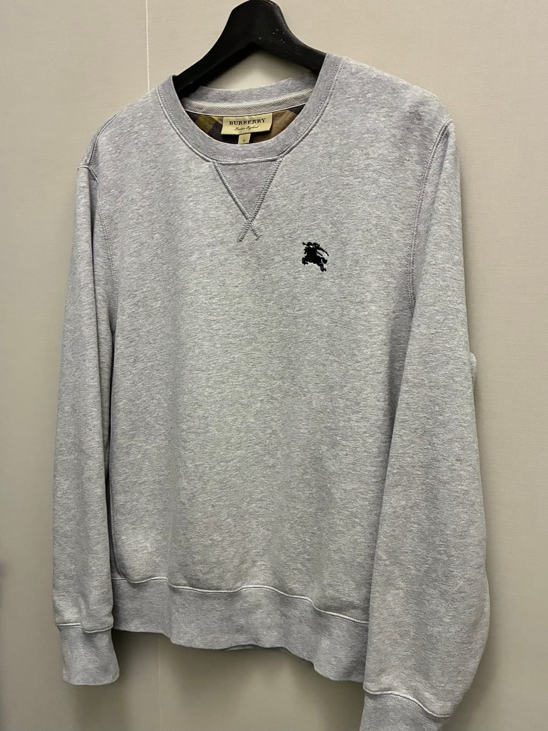 (M/100)버버리 클라리지 코튼 기모 스웻셔츠 맨투맨 그레이 표 상품이미지2