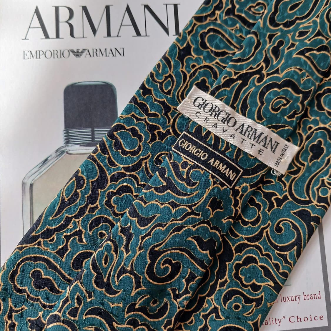 조르지오 아르마니 실크 페이즐리 넥타이 9.9cm A+등급 A19332
 상품이미지7