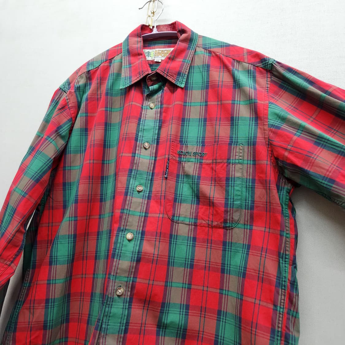 올드스쿨 코오롱스포츠 타탄체크 원포켓 셔츠 95(L) 상품이미지3