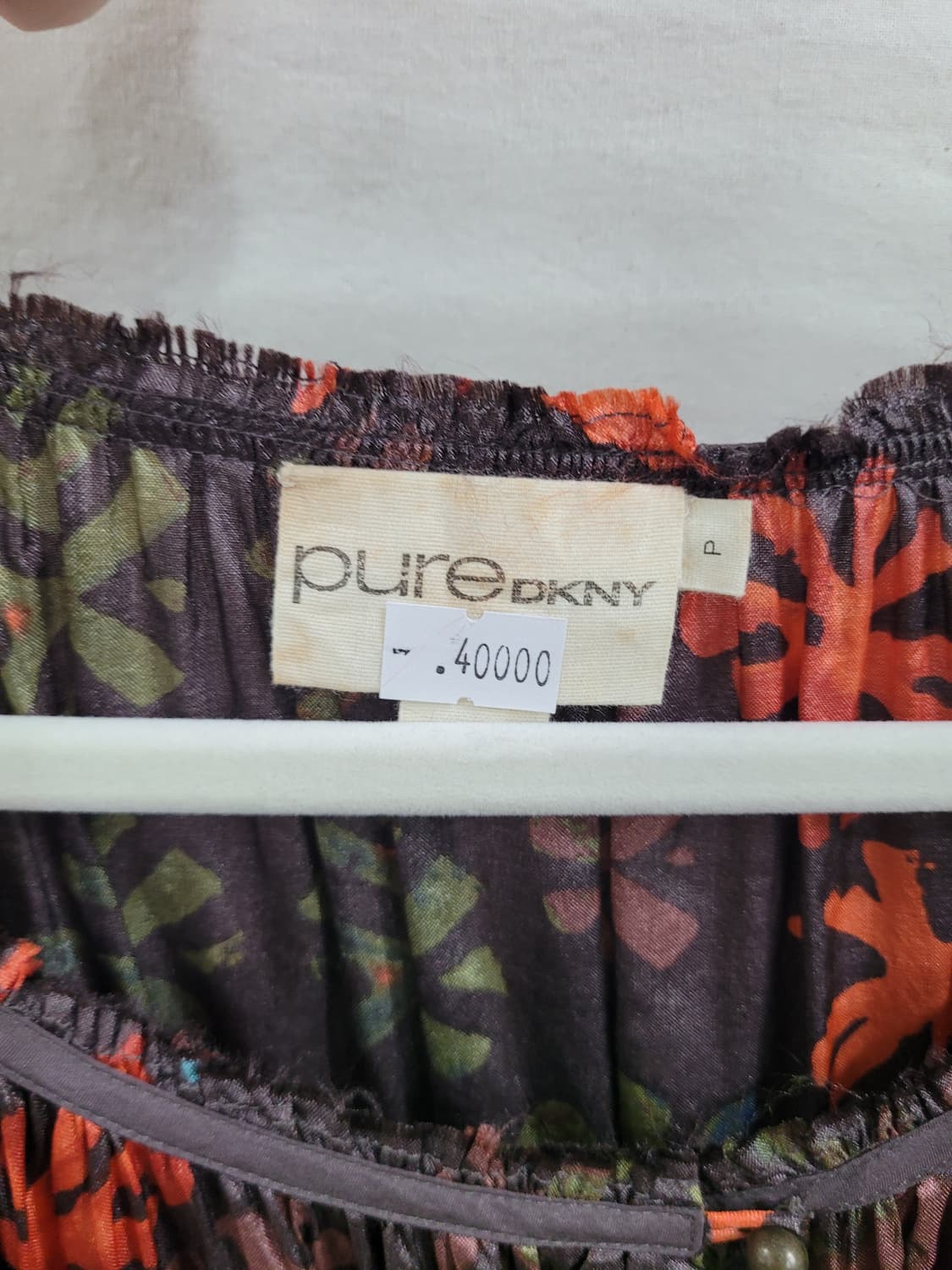도나카란 DKNY 실크 100% 반팔 롱 원피스 XL 상품이미지3