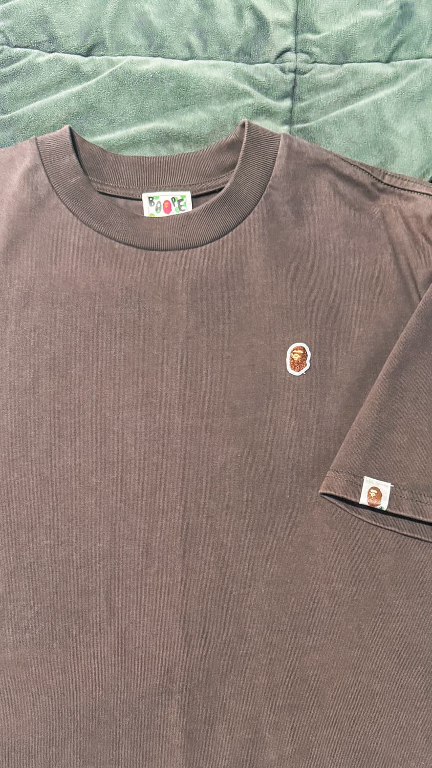 베이프 로고 반팔 XXL 브라운 컬러 상품이미지1