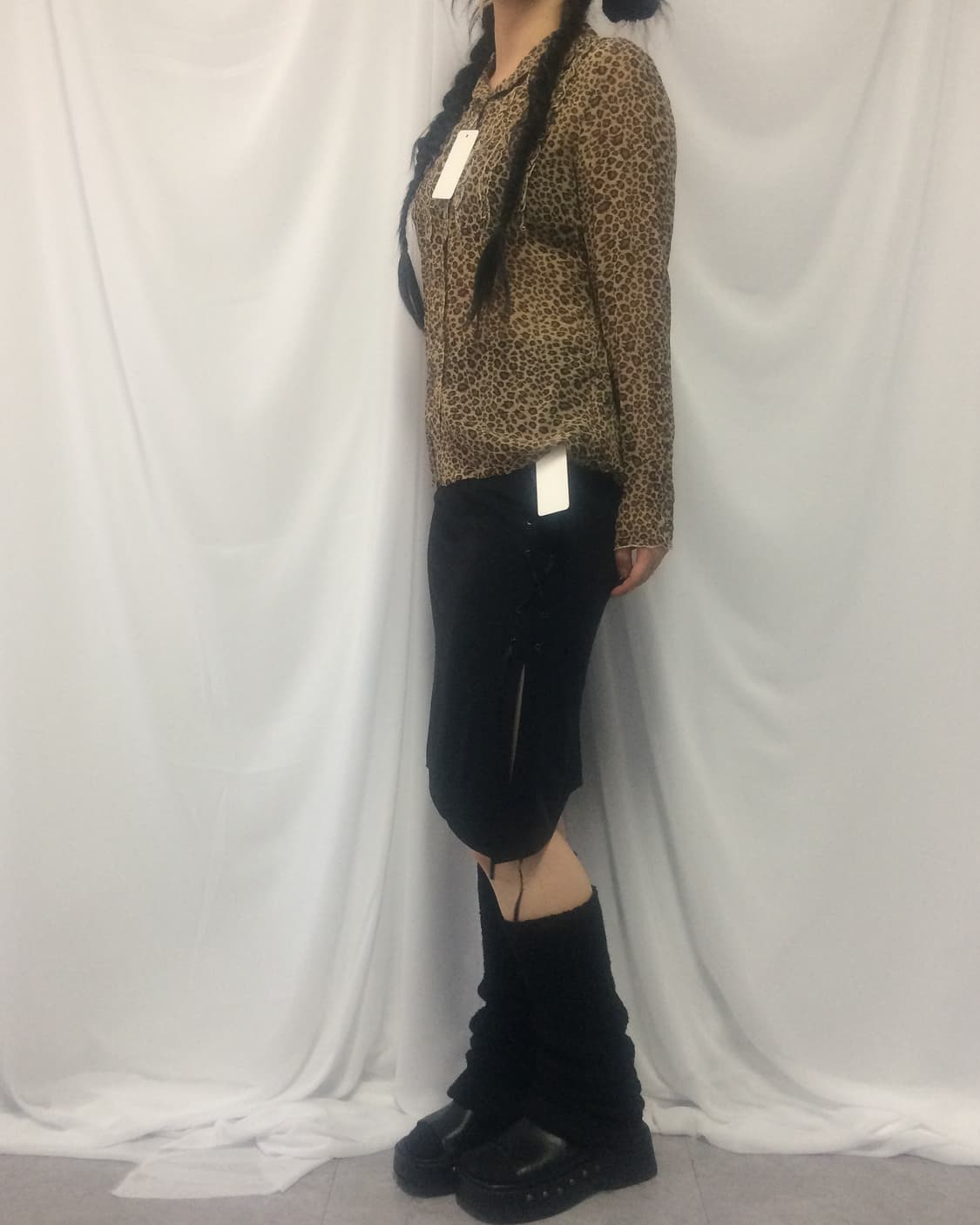 Side lace up point midi skirt 상품이미지5