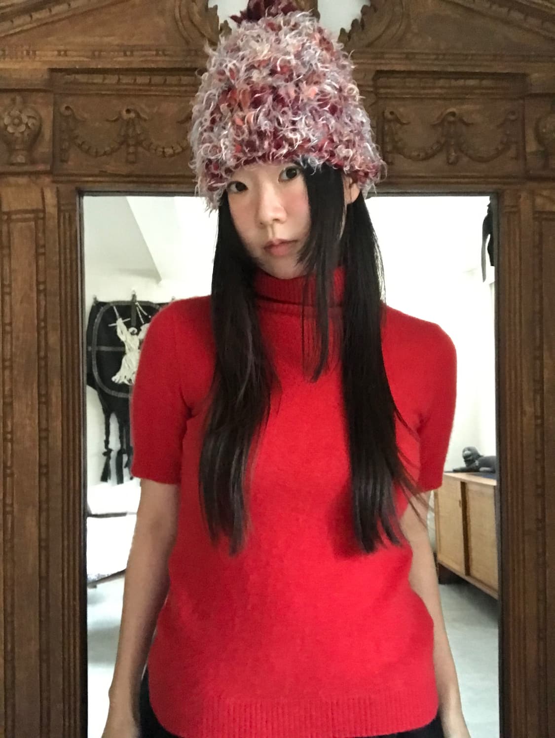 vintage red beanie 상품이미지2