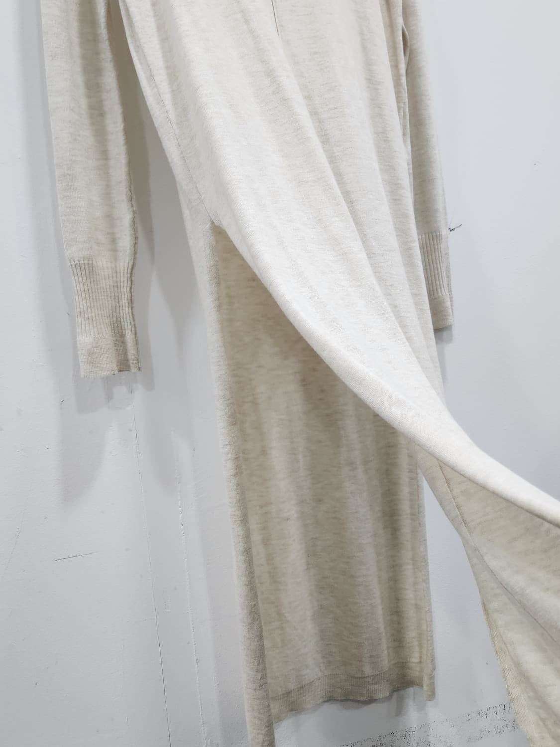 [S] ZARA 자라 레이어드 슬릿 롱 니트원피스 S 오트밀 상품이미지4