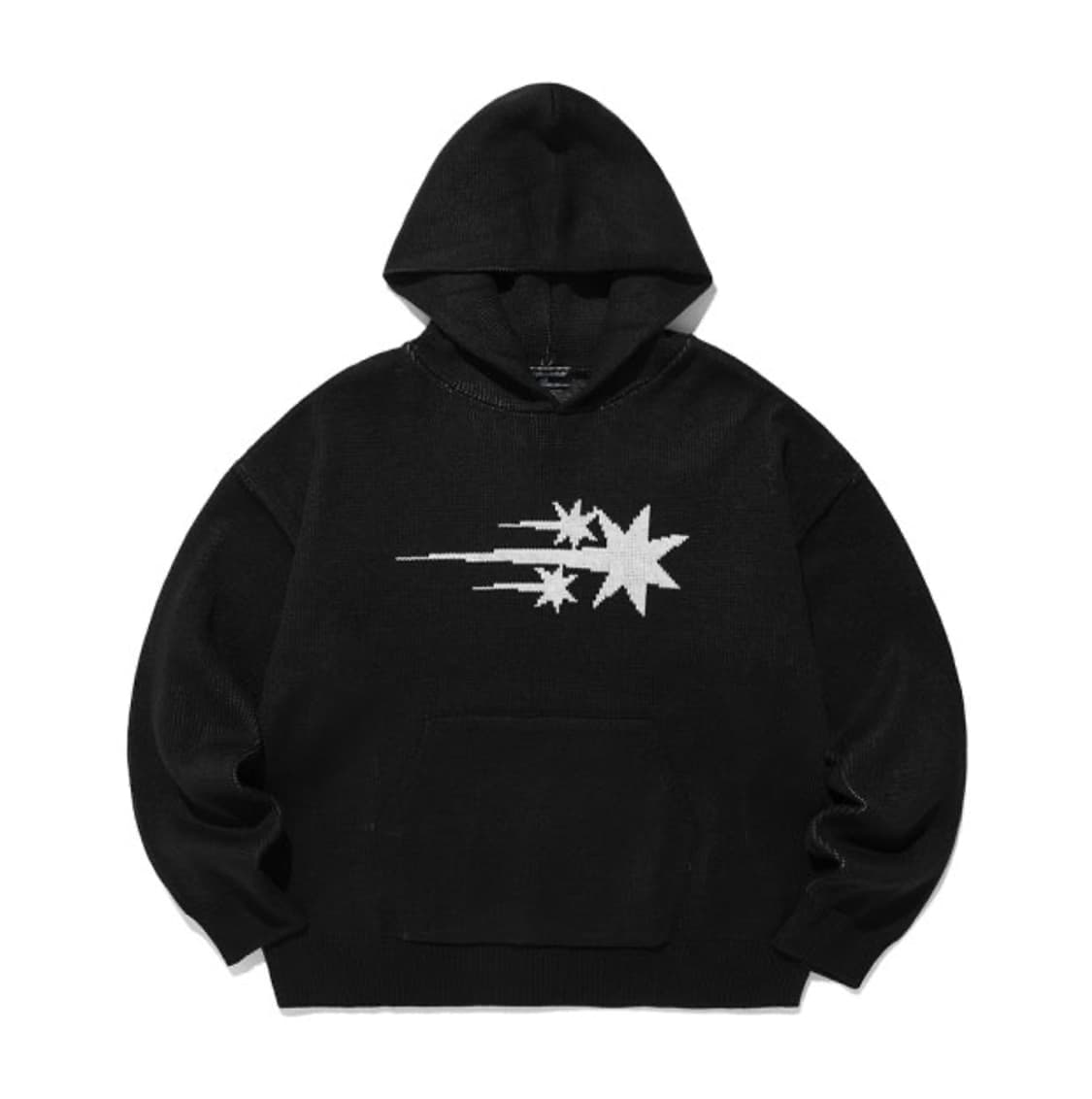 나이스고스트클럽 니트 후드티 블랙 상품이미지1