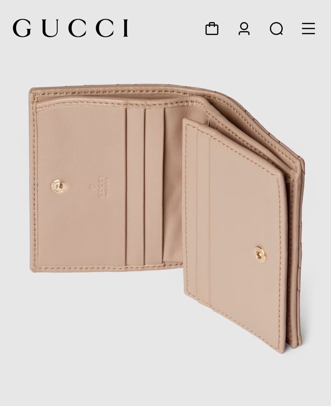 구찌 GG 마몽 퀼팅 반지갑 핑크 베이지   2주씀 상품이미지4