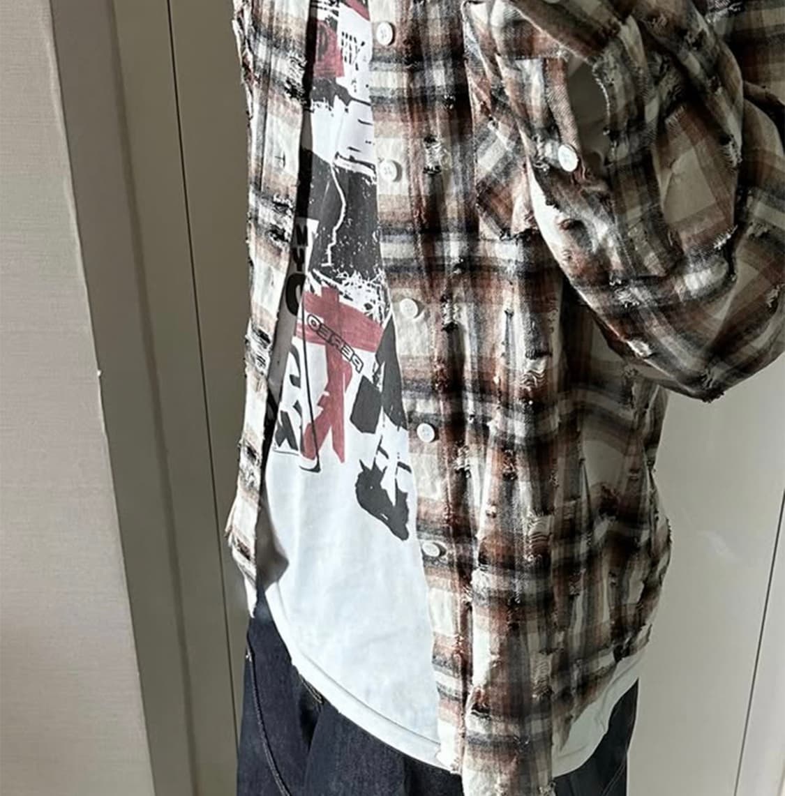 레킴 그런지 체크 셔츠 상품이미지2