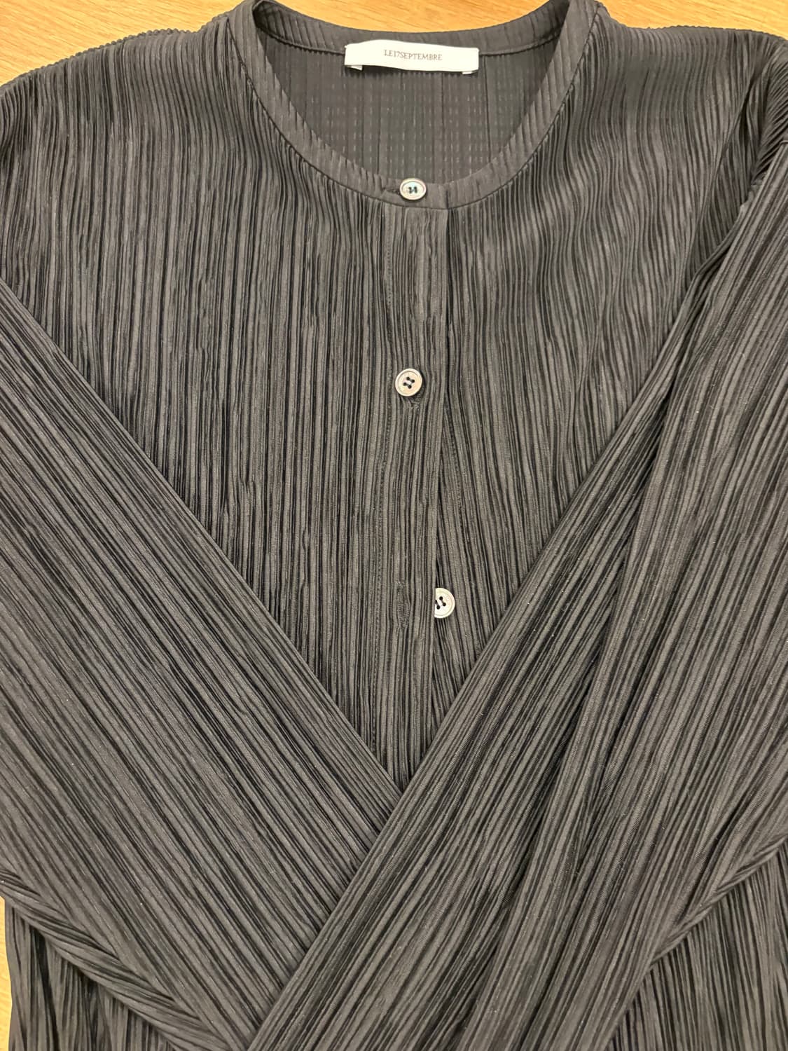 LE17SEPTEMBRE 플리츠 가디건 블랙 상품이미지3