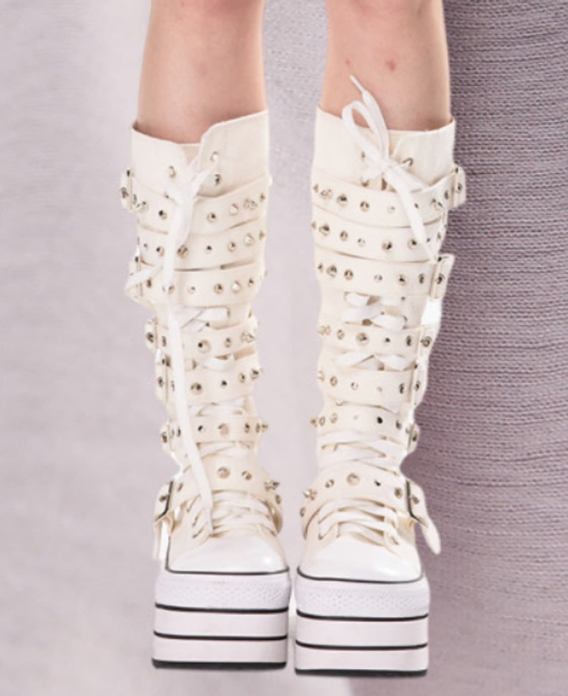 Vintage Strap Buckle Knee-High Boots 상품이미지2