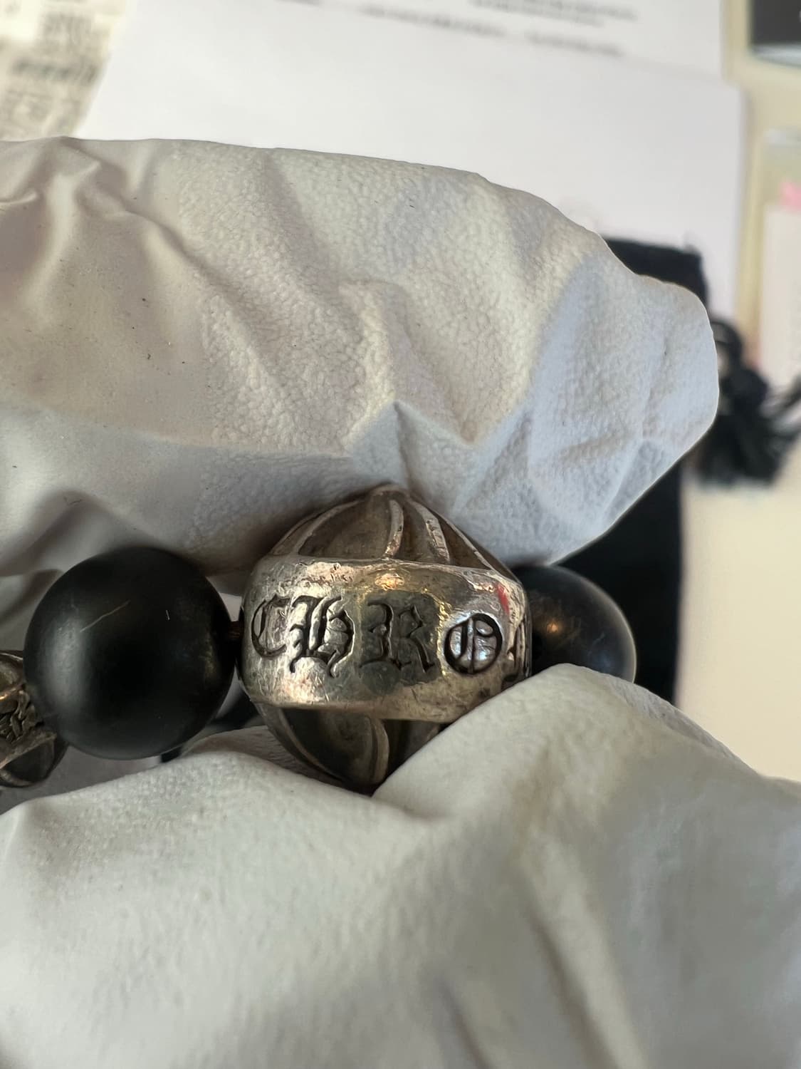 크롬하츠 8mm 블랙 오닉스 비즈 팔찌 상품이미지4