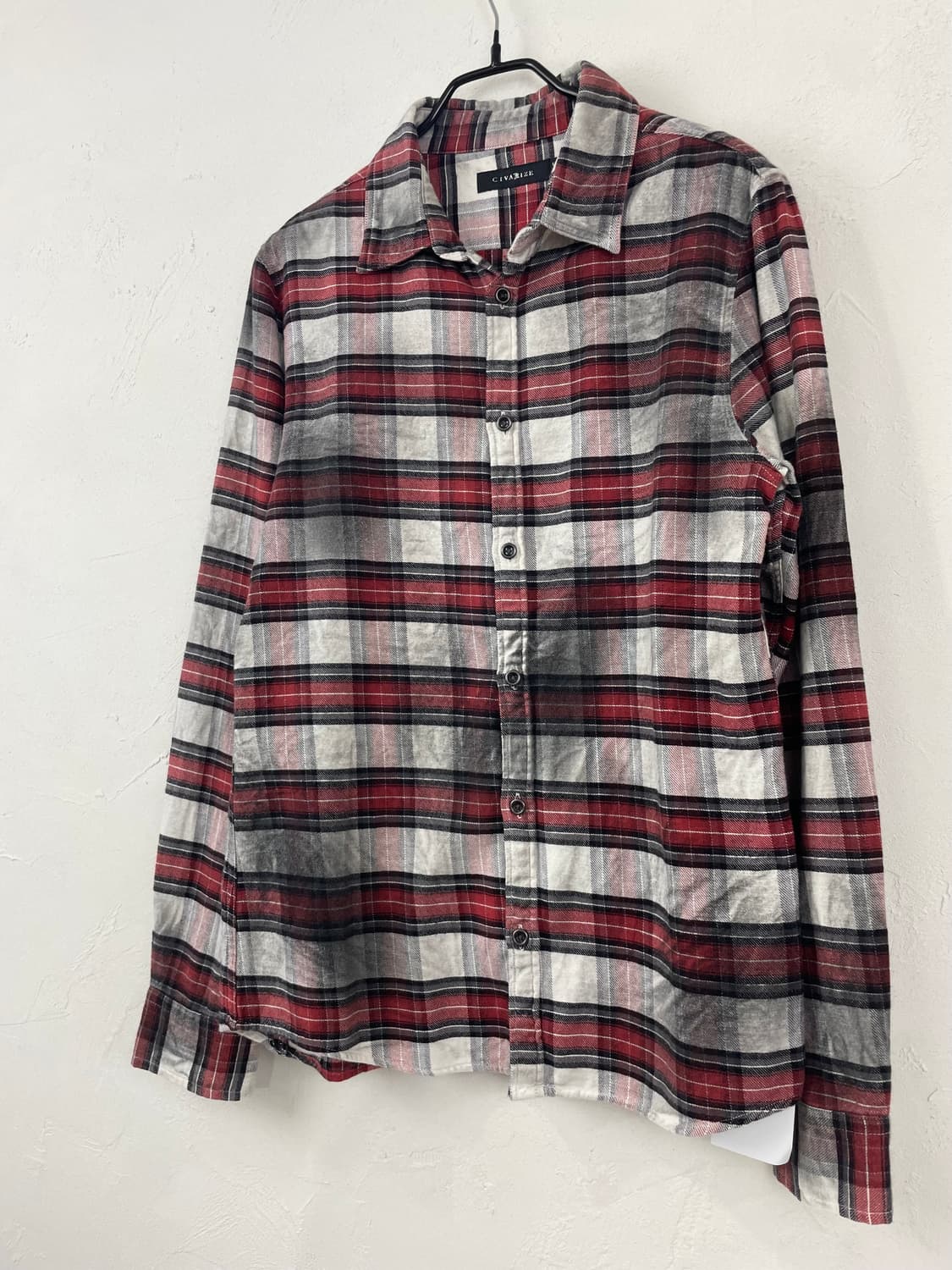CIVARIZE 블랙 워싱 체크 셔츠 상품이미지3