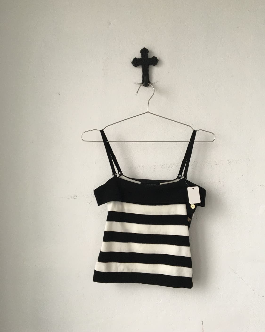 Side button point stripe pattern knit sl 상품이미지2