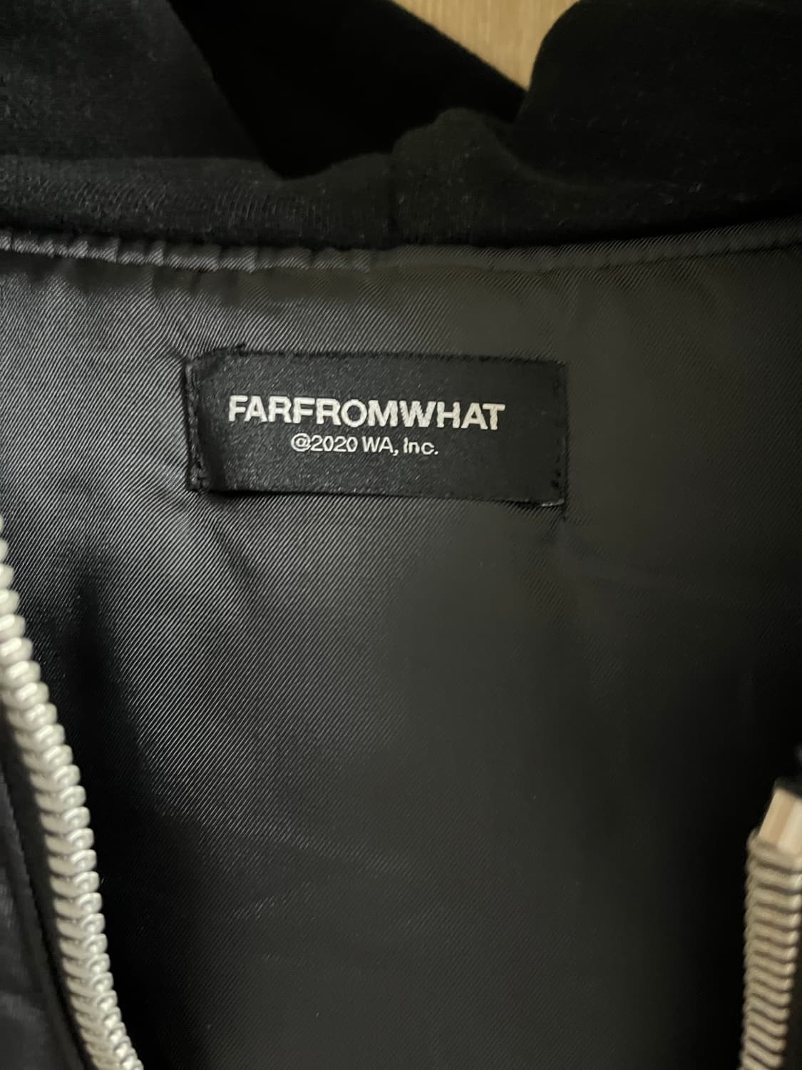 [2] 파프롬왓 오버사이즈 후드 봄버 블랙 상품이미지4