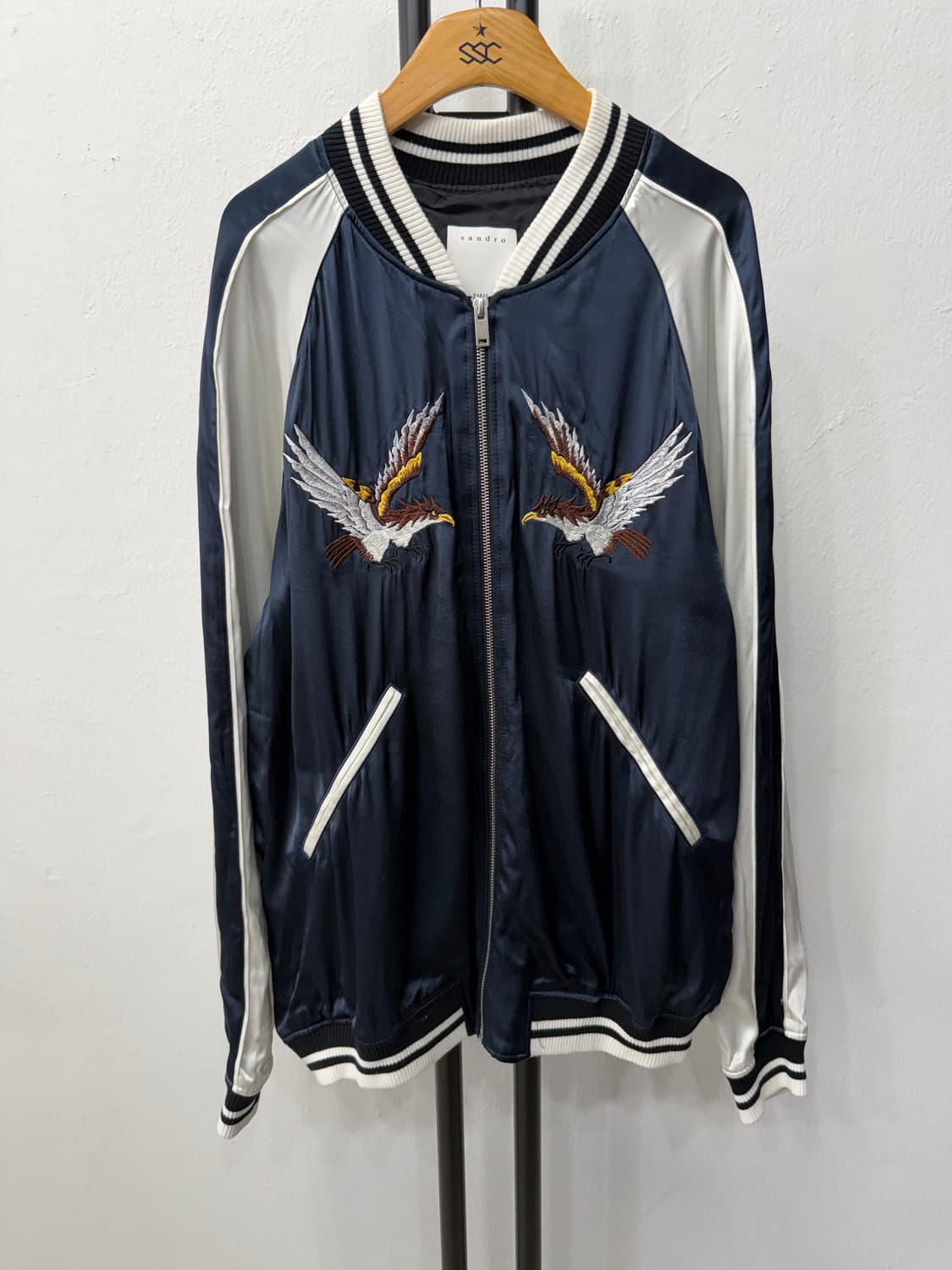 정품) 산드로옴므 독수리 자수 스카쟌 자켓 XL 상품이미지1