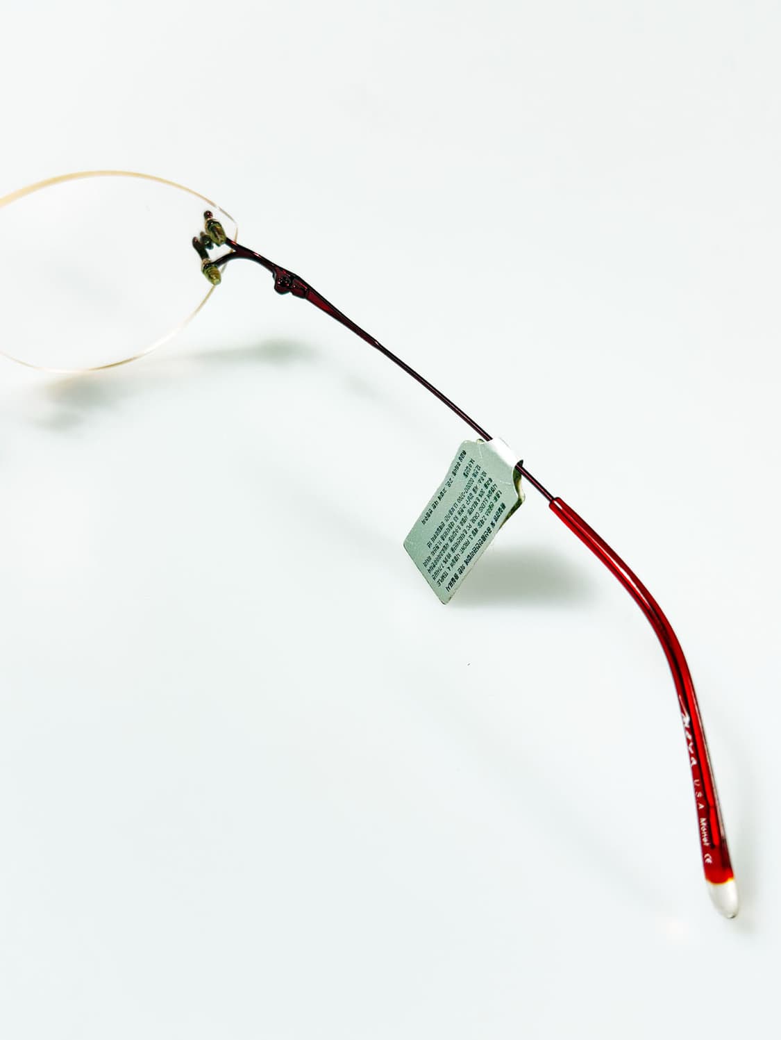 MOYA NEWYORK 오벌 무테 버건디 레드메탈 빈티지 안경 상품이미지6