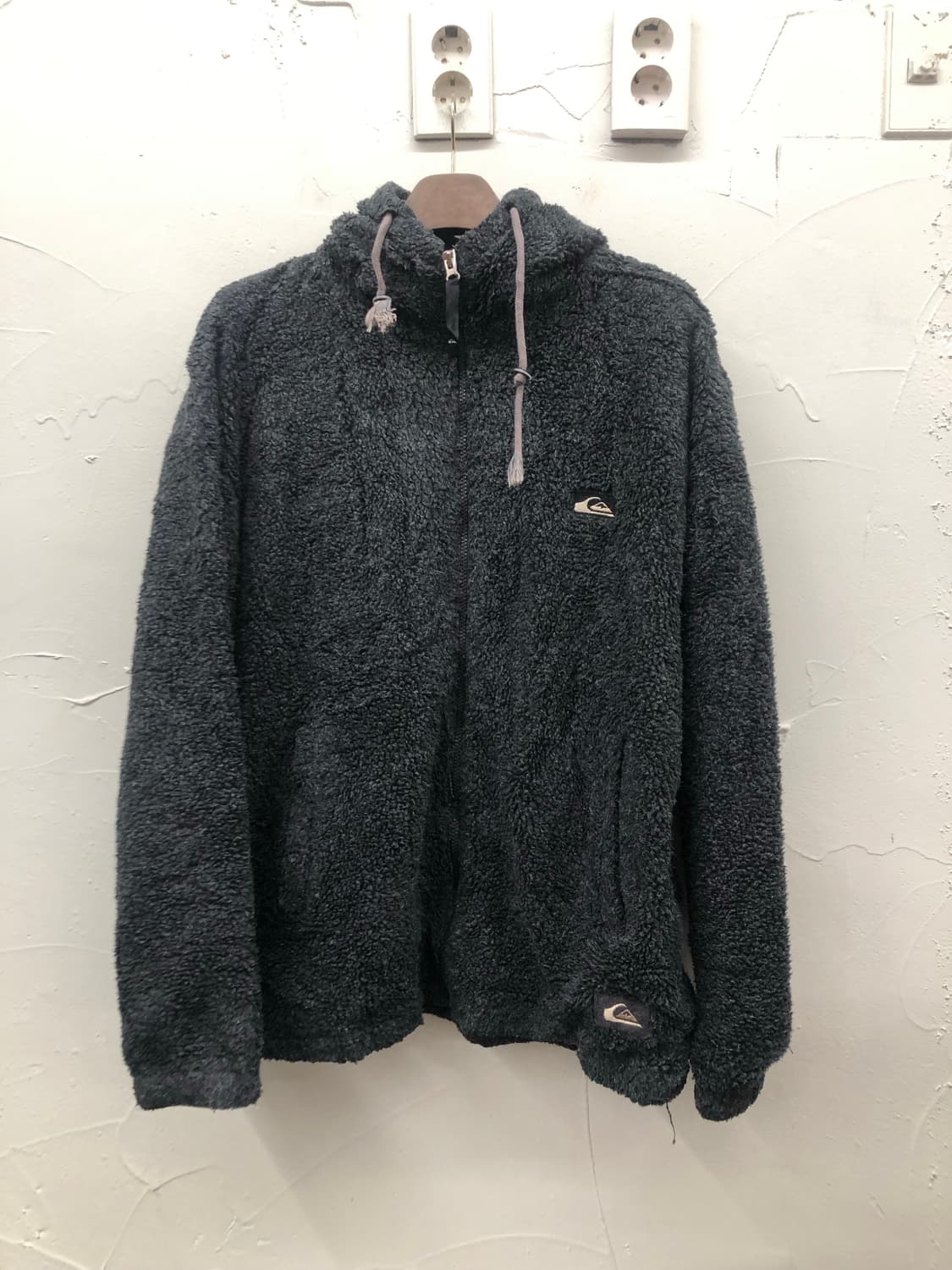 90s 퀵실버 플리스 후드 집업 차콜 상품이미지1