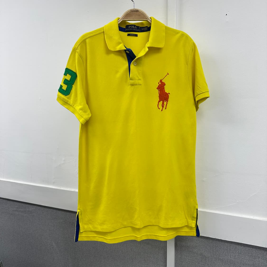 POLO 폴로 랄프로렌 노란색 반팔 카라티 커스텀핏 S/P s220 상품이미지1