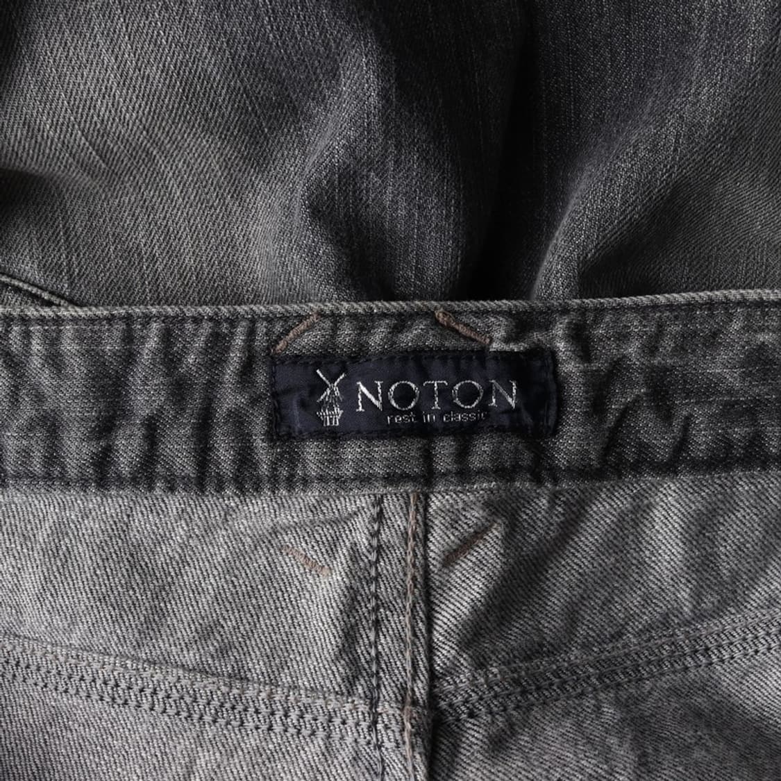 NOTON 그레이 워싱 세미 부츠컷 데님 팬츠 L 상품이미지6