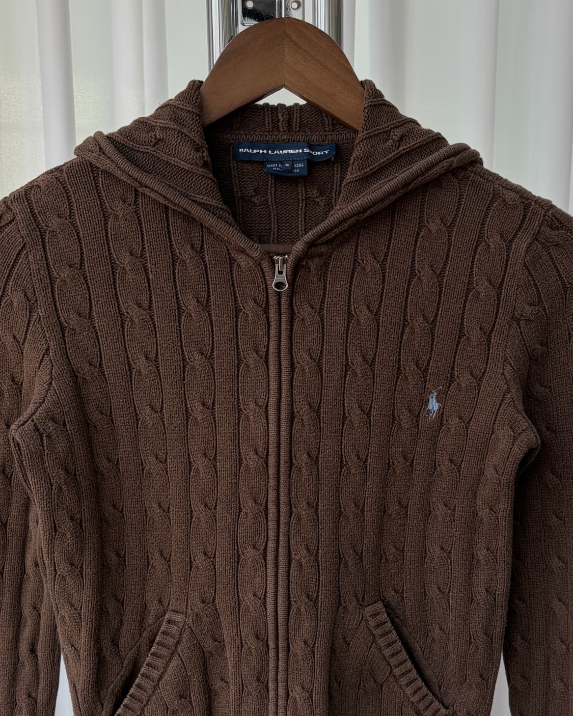 [S]폴로 랄프로렌 브라운 케이블 후드 니트 집업 상품이미지4