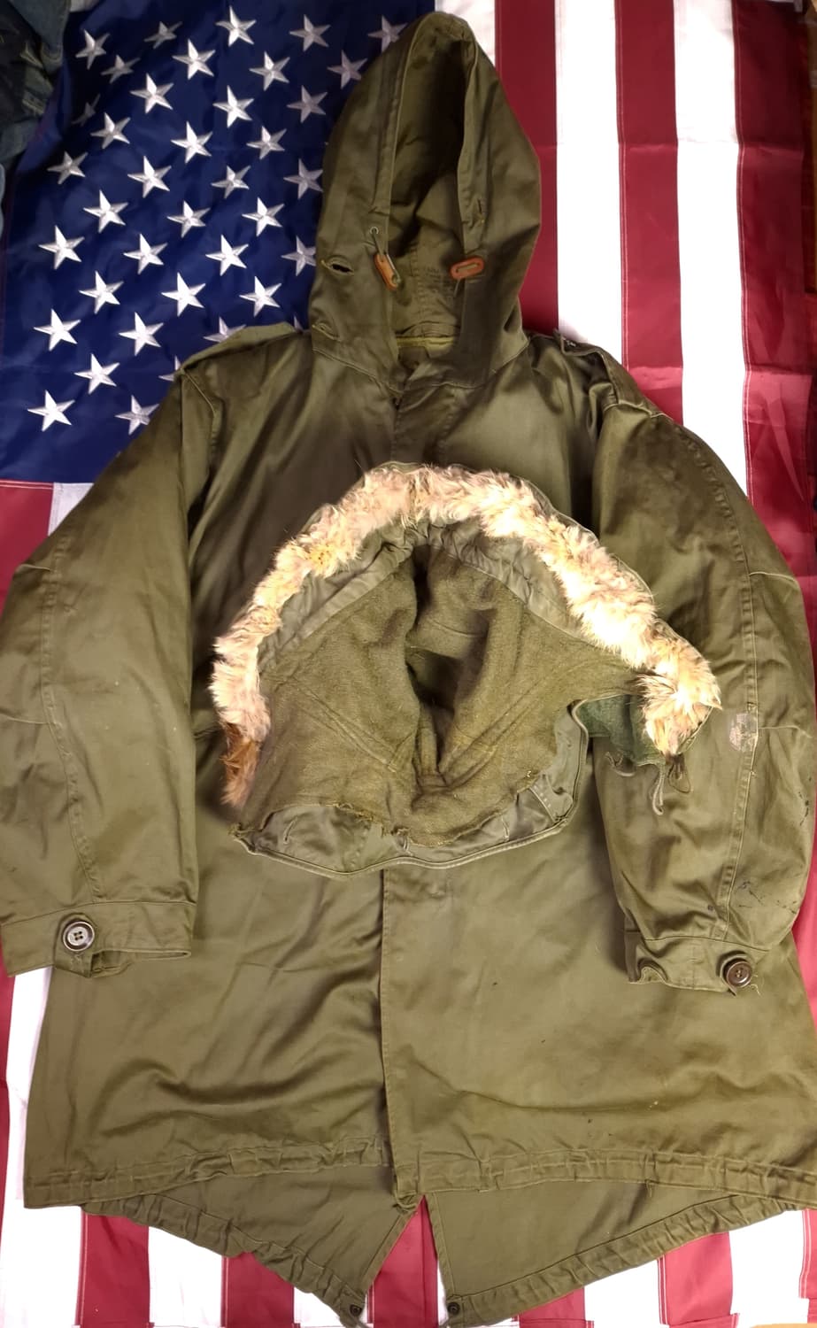 오리지날 미군 M-51 진나단파카 양털 라이너 미듐 셋트 상품이미지1