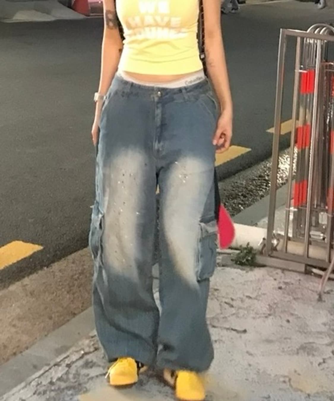 스컬프터 애시드 카고 데님 팬츠 L 상품이미지1