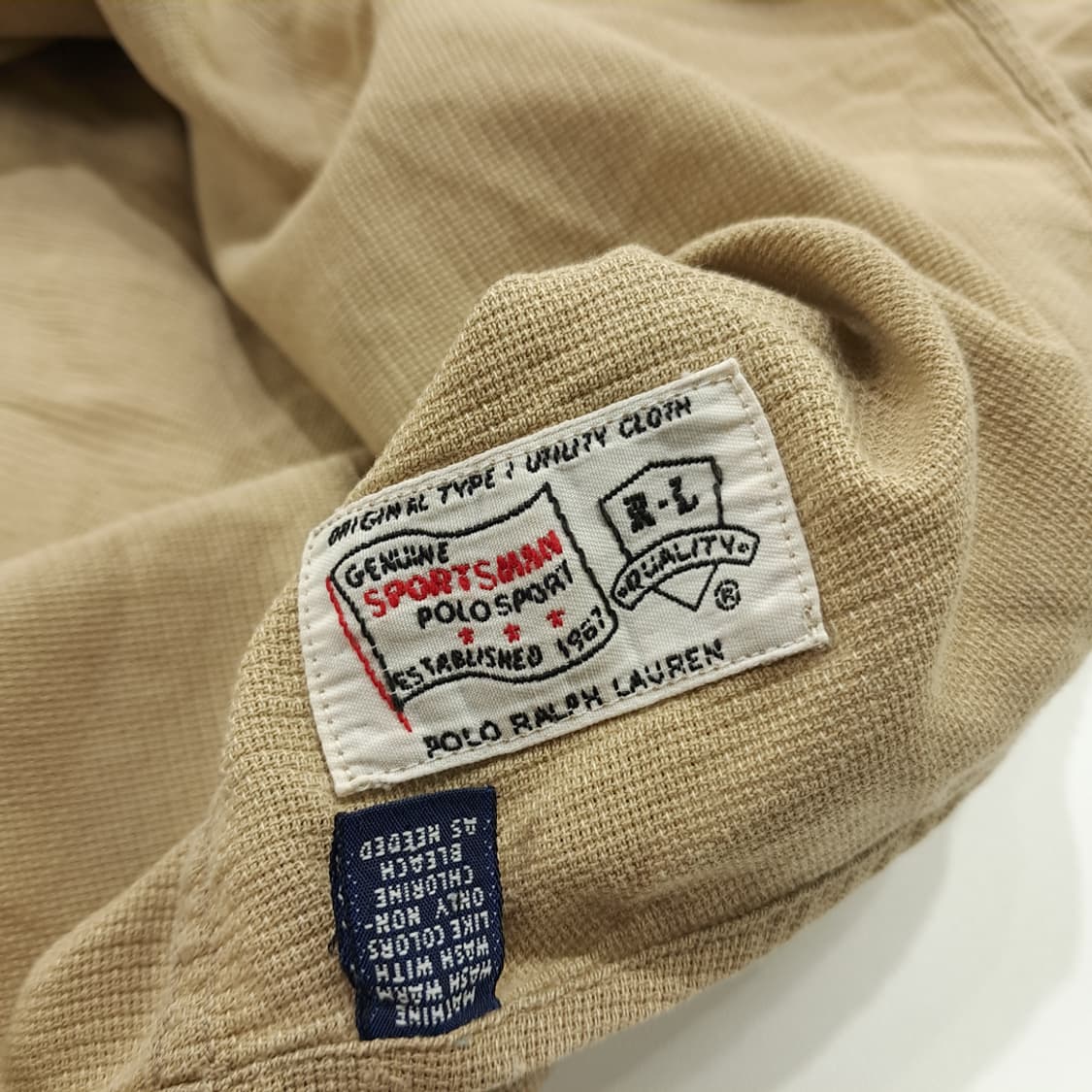 CN861 L 폴로 랄프로렌 사파리 베이지 유틸리티 하프오픈 셔츠 남방 상품이미지8