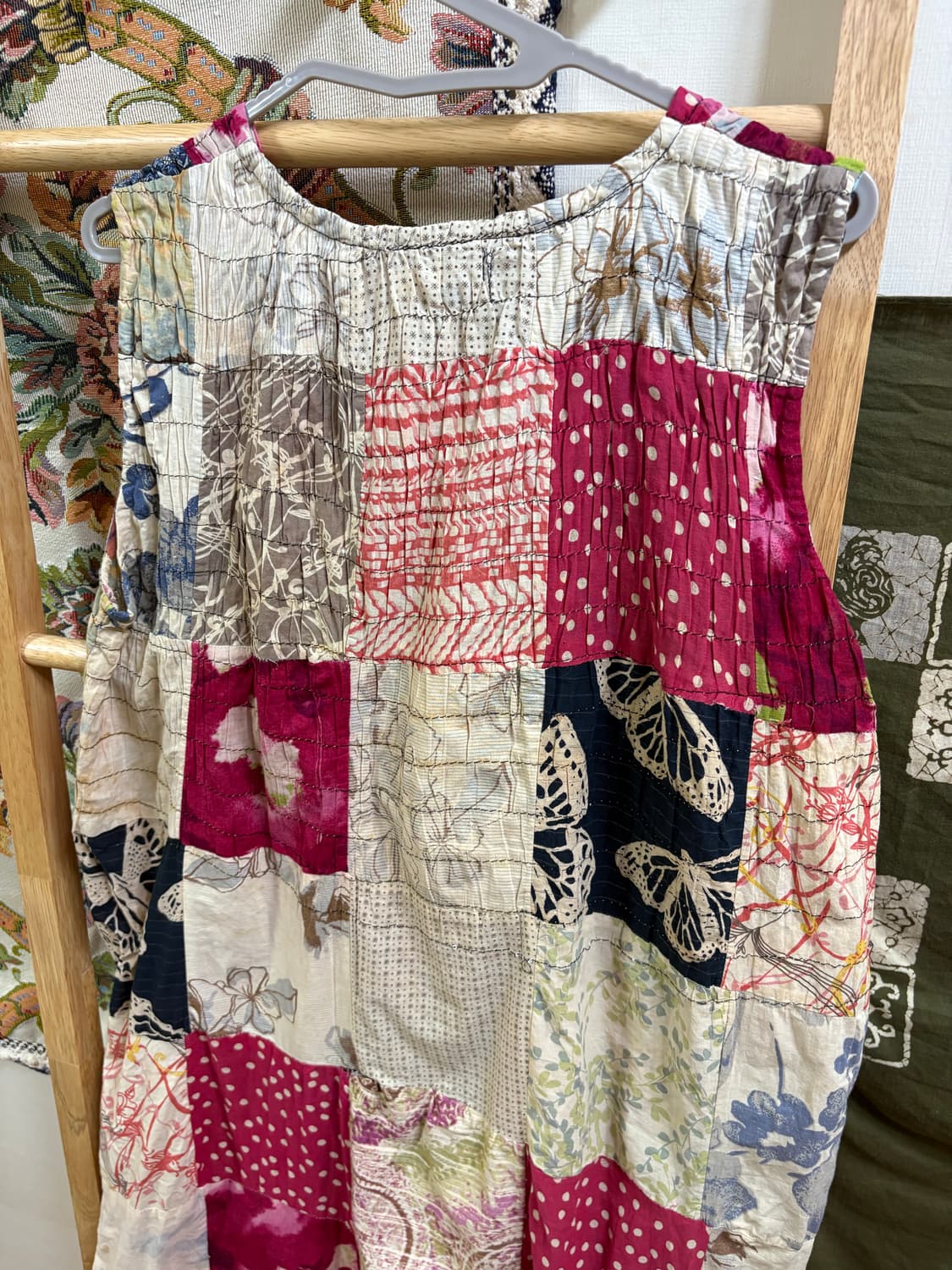 히피 모리 하구미 패치 워크 나시 원피스  상품이미지5