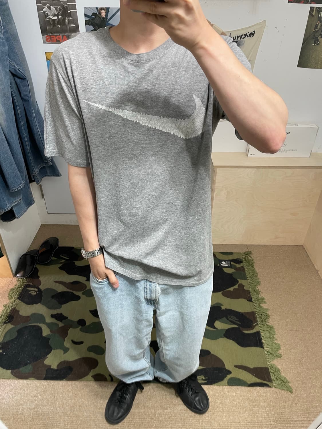 90‘s 나이키 스크럼블 스우시 티셔츠 (XL) 상품이미지4
