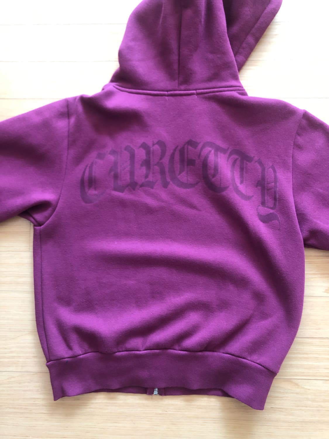 큐리티 curetty c 벨벳 로고 플리스 후드집업 퍼플 상품이미지10