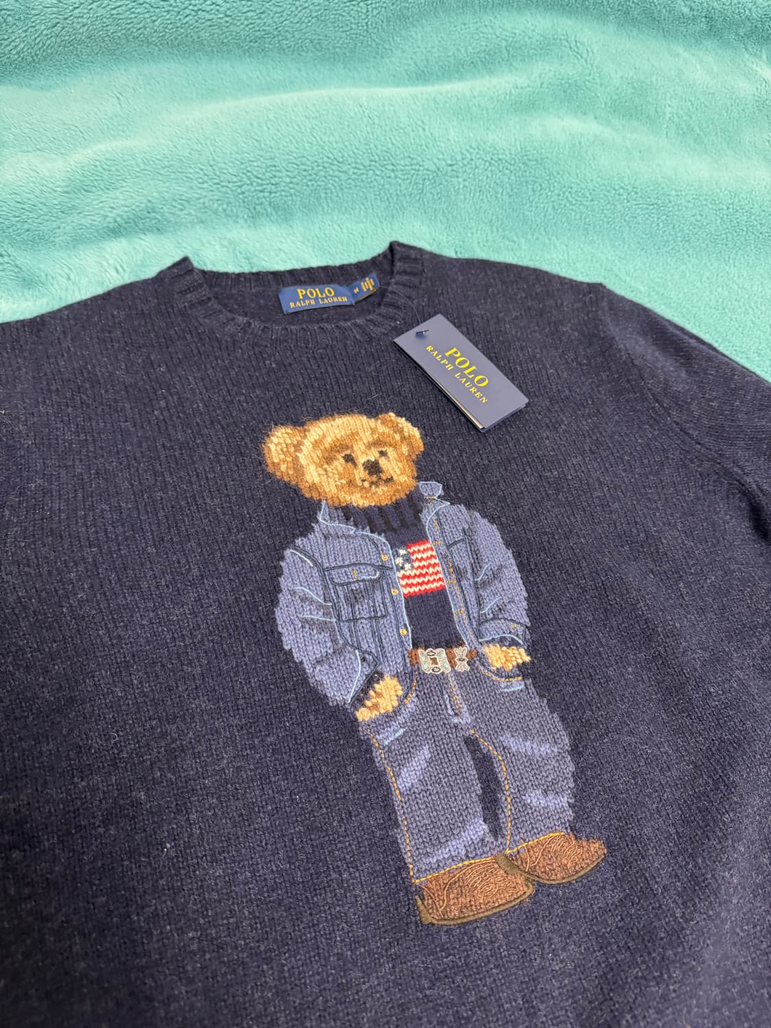 폴로 성조기 베어 니트 M 새상품 상품이미지3