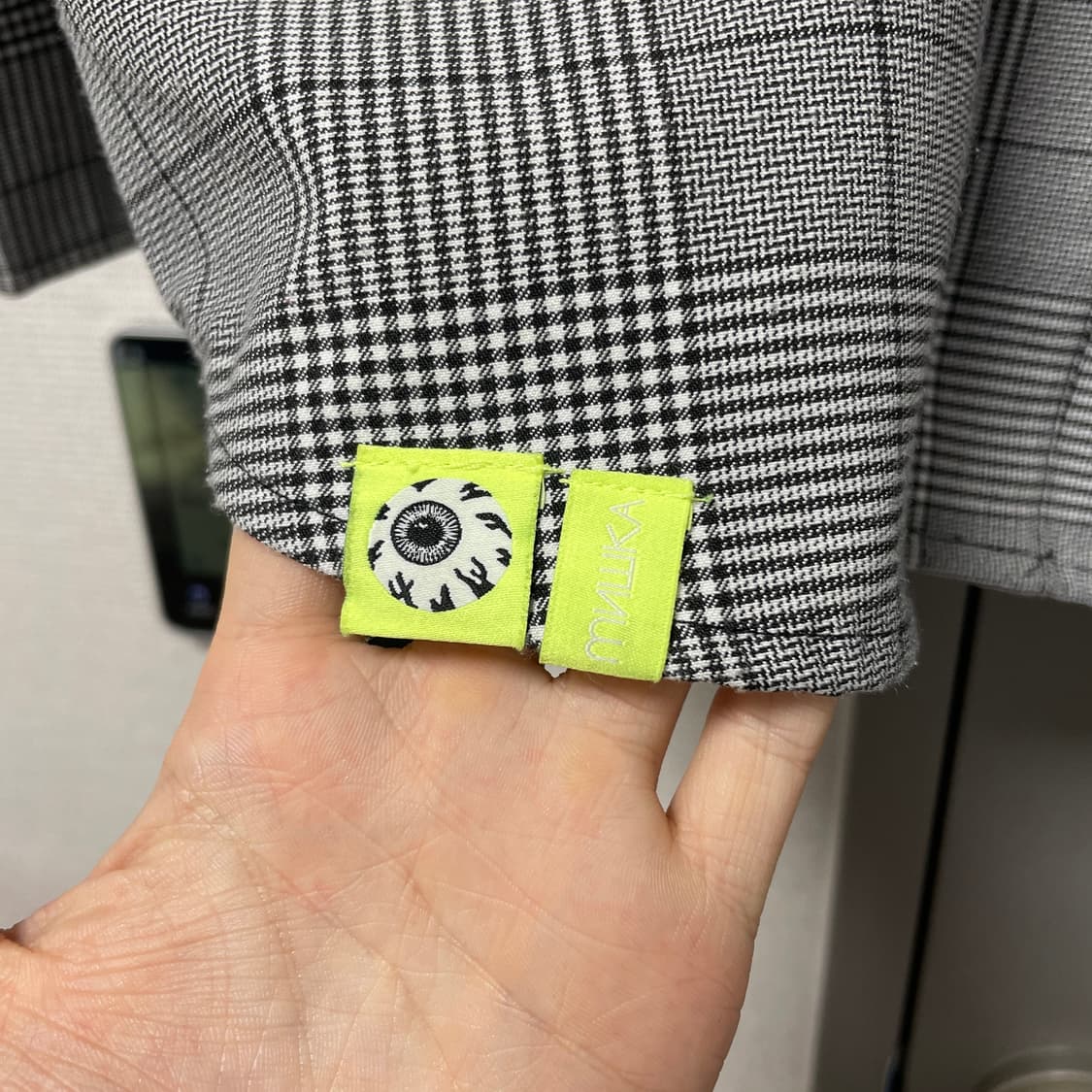 미시카 킵와치 빅로고 체크 오버핏 셔츠 상품이미지5