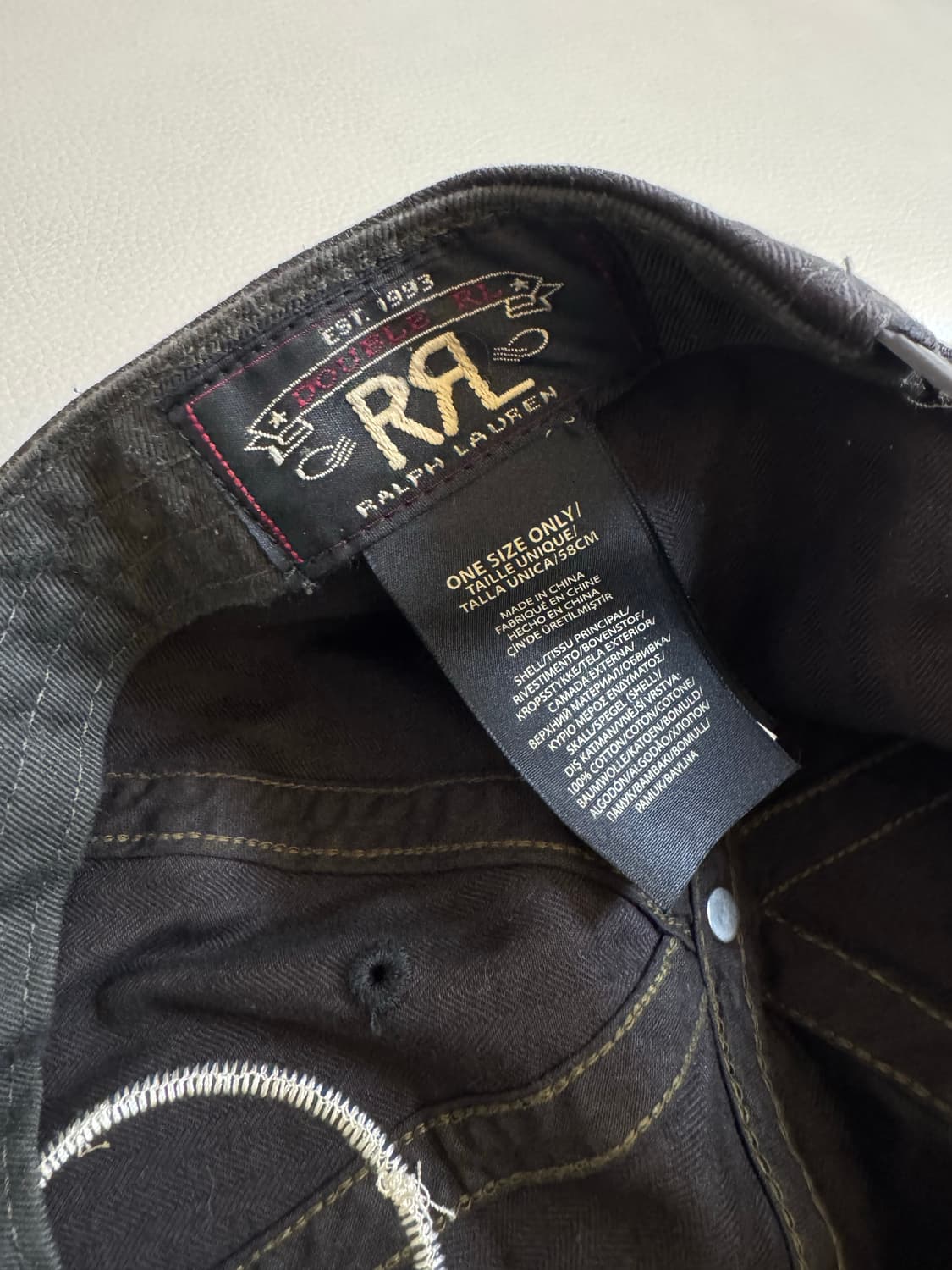 rrl 더블알엘 윙로고 볼캡 모자 블랙 상품이미지2