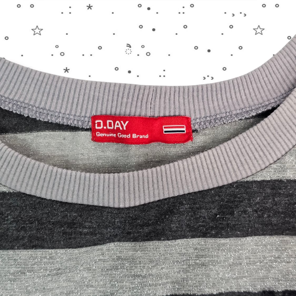 D.DAY 스트라이프 글리터 슬리브리스 상품이미지3
