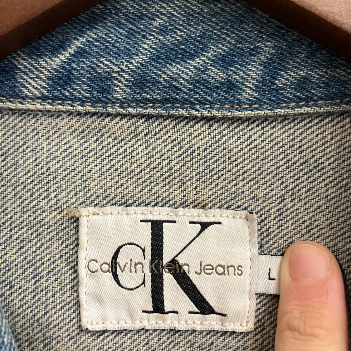 N101 90s usa ck 캘빈클라인 데님 청자켓 상품이미지3