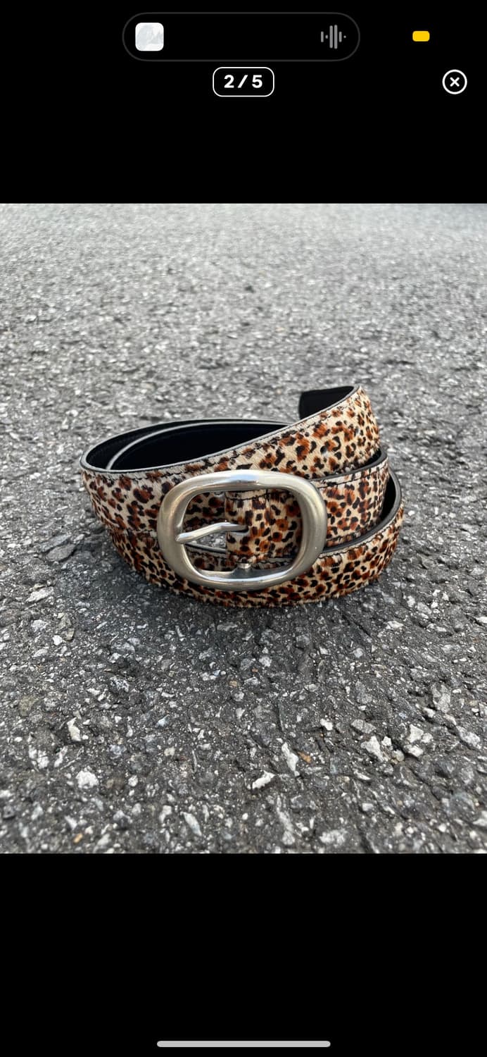 Leopard pony hair belt 레오파드 송치 벨트 상품이미지2