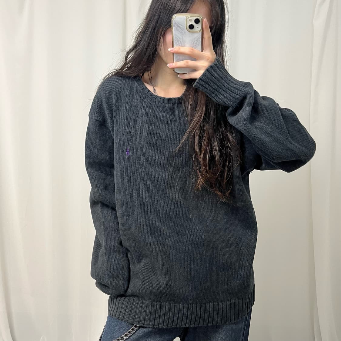 Polo charcoal knit 상품이미지2